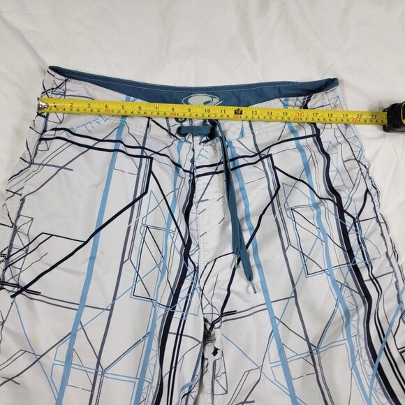 Oakley Silo Mens 38 White Blue Board Shorts Athletic Summer Walking Running - Picture 11 of 14